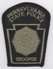 実物 Pennsylvania州警察 パッチ (サブデュード)グリーンOD 2枚 PENNSYLVANIA STATE POLICE TROOPER PATCH (PD1) GREEN SHOULDER